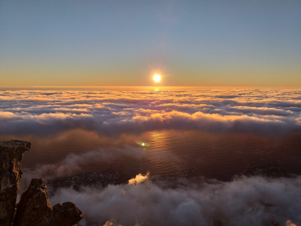 Pôr do sol na Table Mountain - Cidade do Cabo - África do Sul