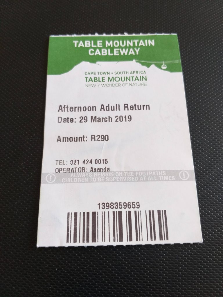 Ticket para o bondinho da Table Mountain - Cidade do Cabo - África do Sul